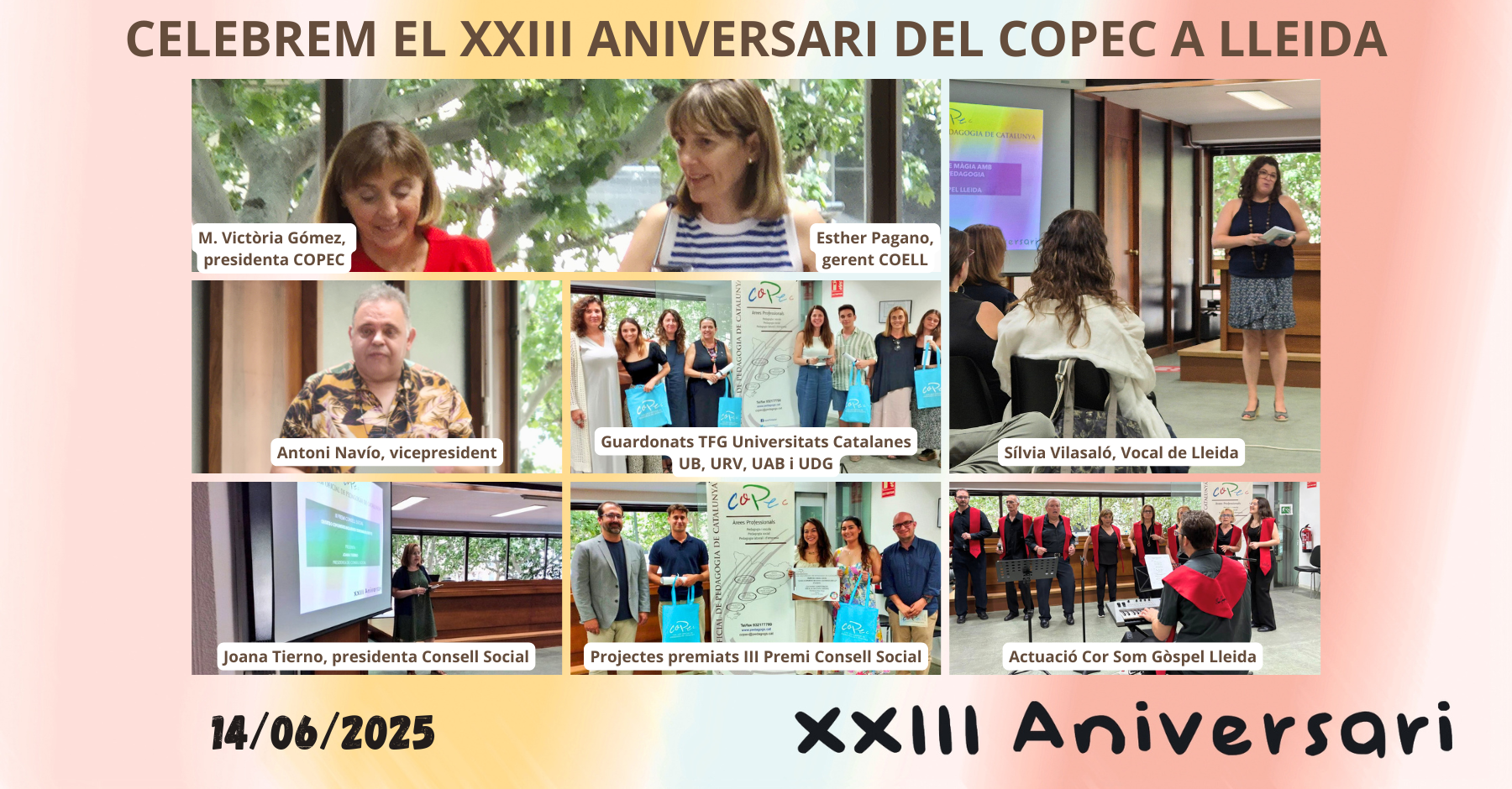 Col·legi Oficial de Pedagogia de Catalunya >  > CELEBREM EL XXIII ANIVERSARI DEL COPEC A LLEIDA