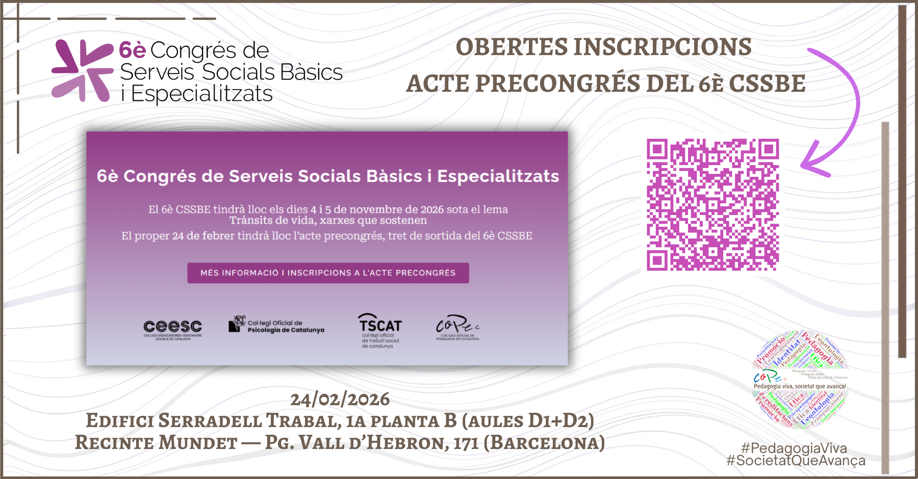 OBERTES LES INSCRIPCIONS PER A L’ACTE PRECONGRÉS DEL 6è CSSBE 2026