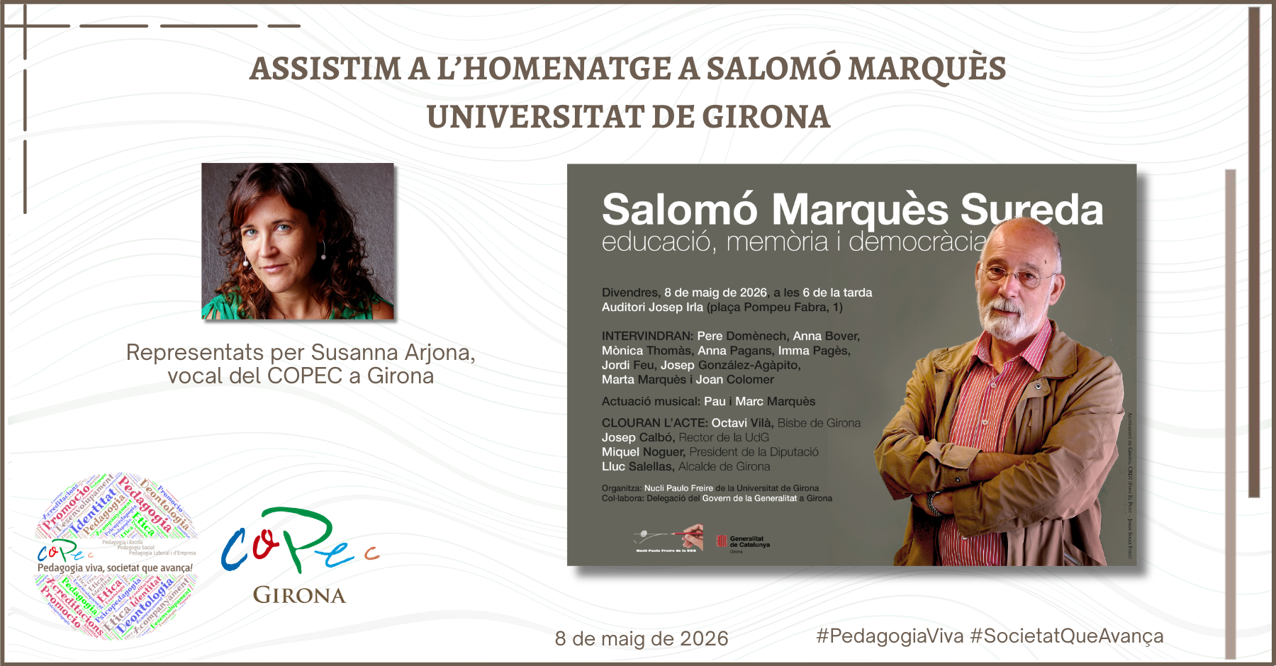 ASSISTIM A L’HOMENATGE A SALOMÓ MARQUÈS A LA UNIVERSITAT DE GIRONA