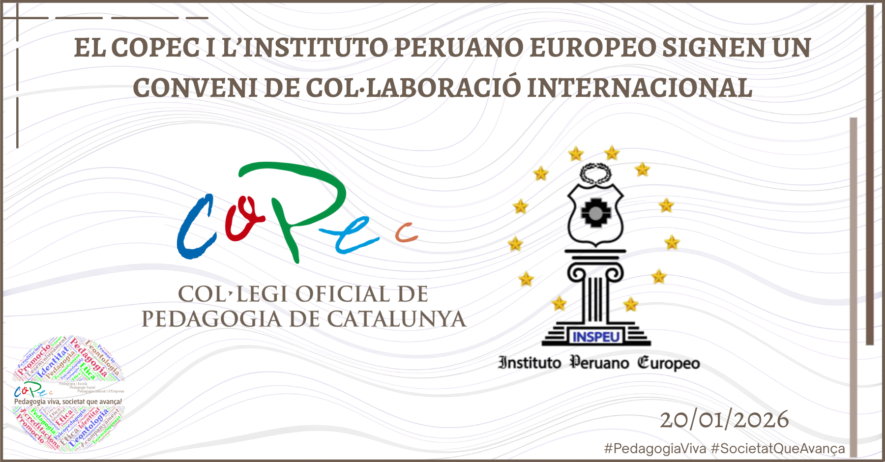 EL COPEC I L’INSTITUTO PERUANO EUROPEO SIGNEN UN CONVENI DE COL·LABORACIÓ 