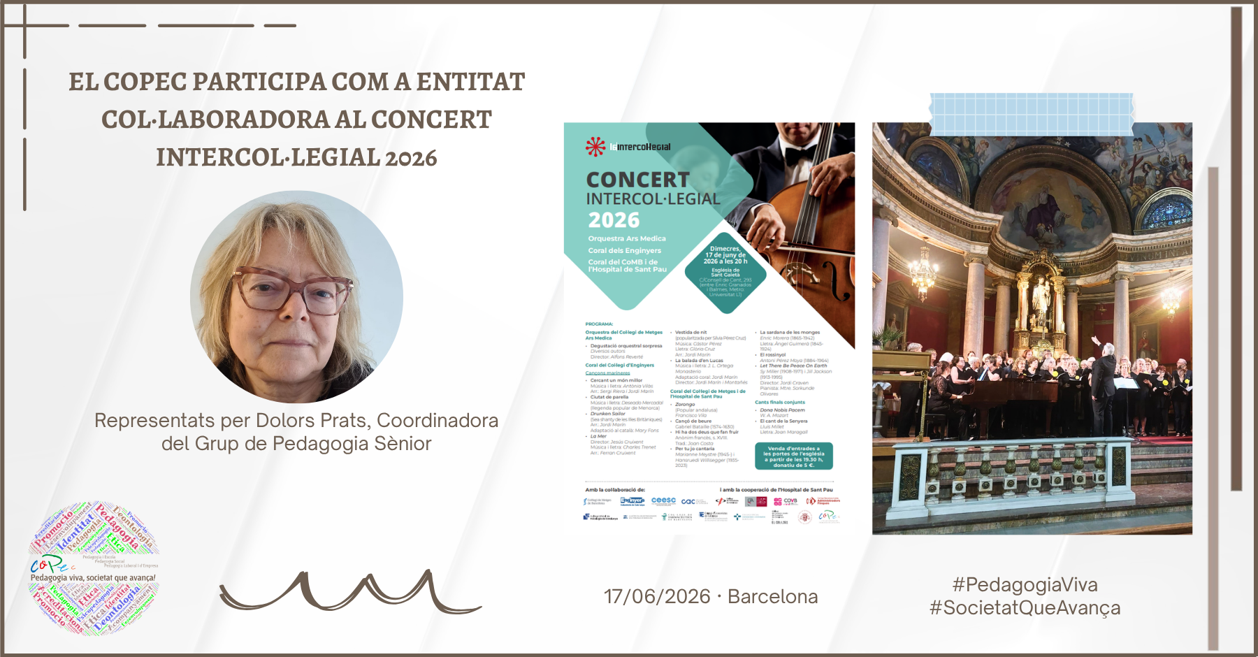 EL COPEC PARTICIPA COM A ENTITAT COL·LABORADORA AL CONCERT INTERCOL·LEGIAL 2026