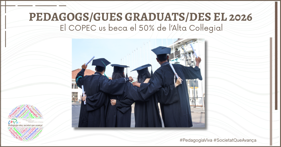 Col·legi Oficial de Pedagogia de Catalunya >  > PEDAGOGS I PEDAGOGUES GRADUATS/DES EL 2026