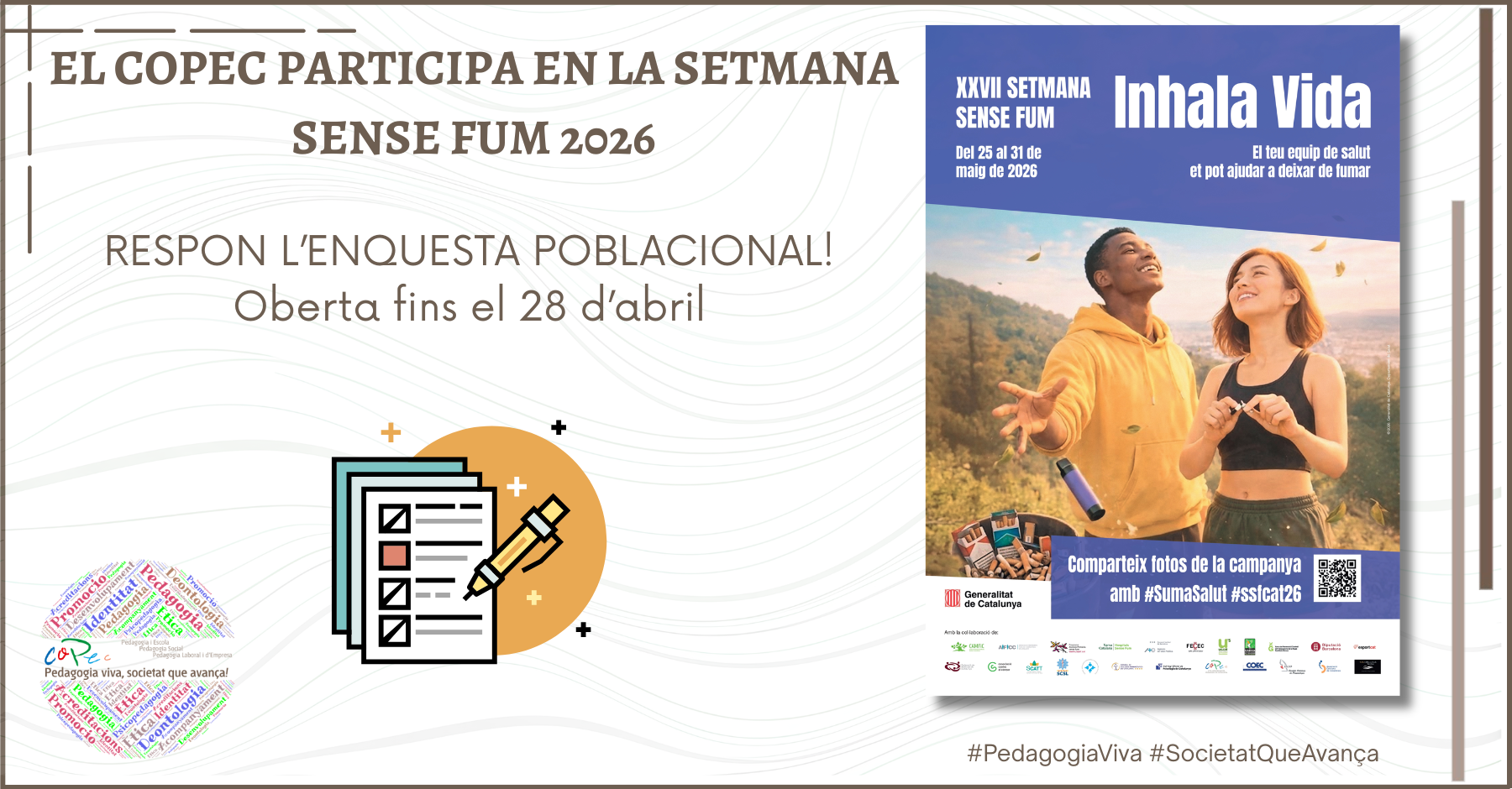 EL COPEC PARTICIPA EN LA SETMANA SENSE FUM 2026. RESPON L’ENQUESTA POBLACIONAL!