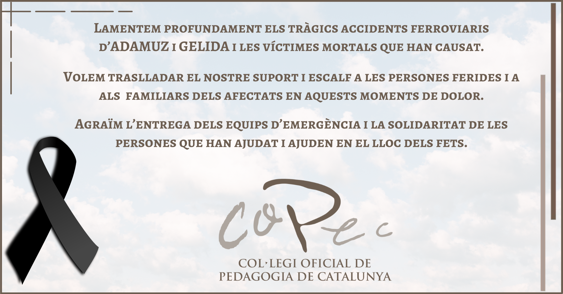 DOL PELS TRÀGICS ACCIDENTS D’ADAMUZ I GELIDA