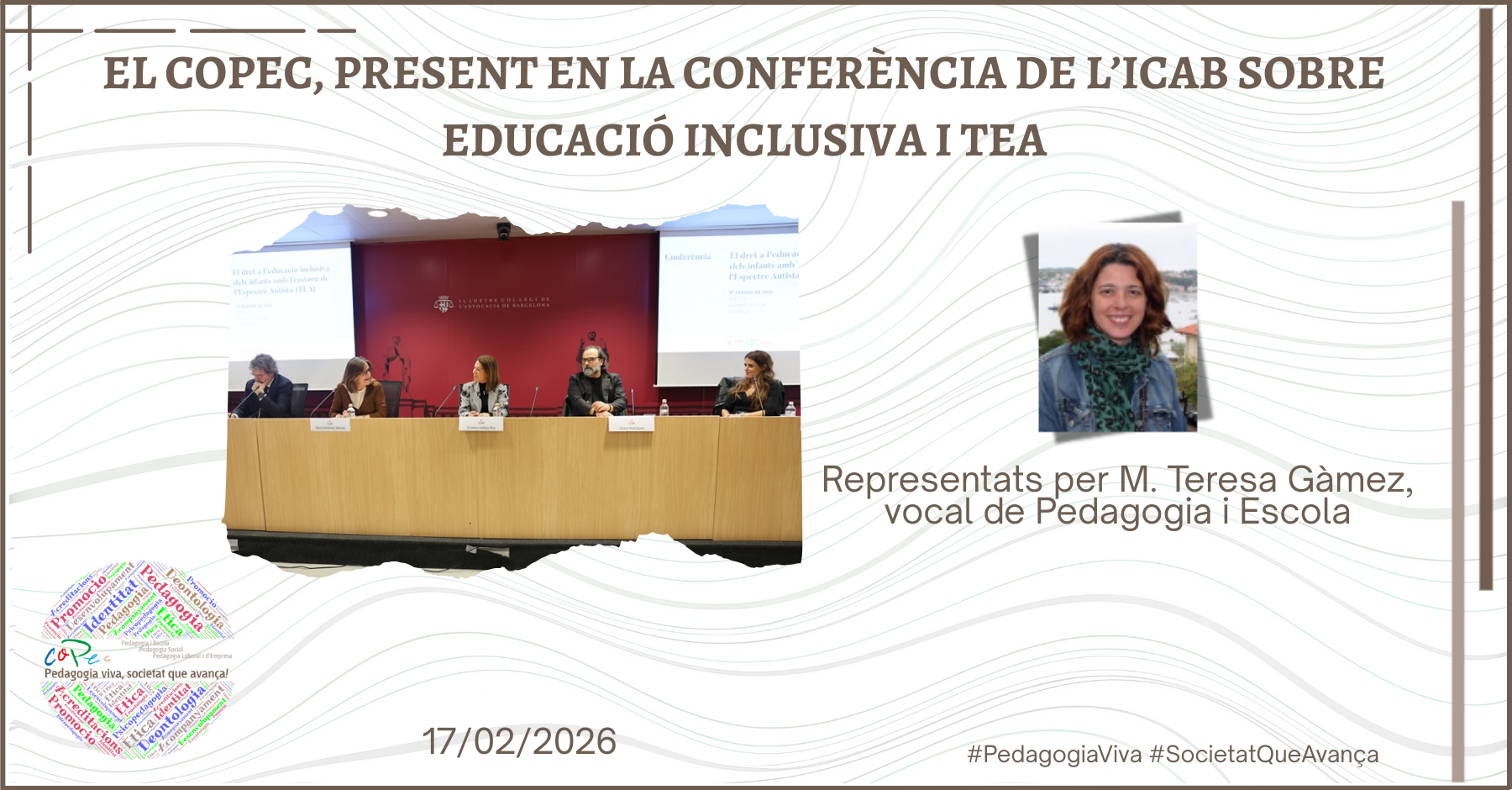 EL COPEC, PRESENT EN LA CONFERÈNCIA DE L’ICAB SOBRE EDUCACIÓ INCLUSIVA I TEA