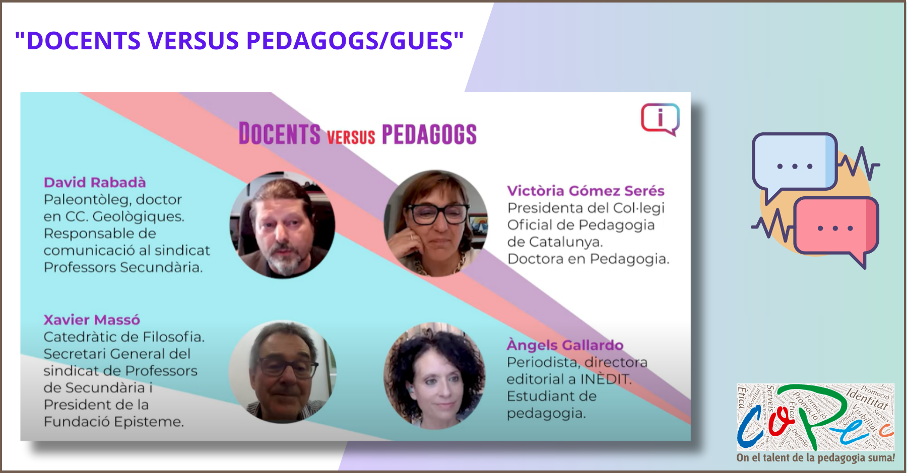 "DOCENTS VERSUS PEDAGOGS/GUES" - INÈDIT MAGAZINE, M. VICTÒRIA GÓMEZ