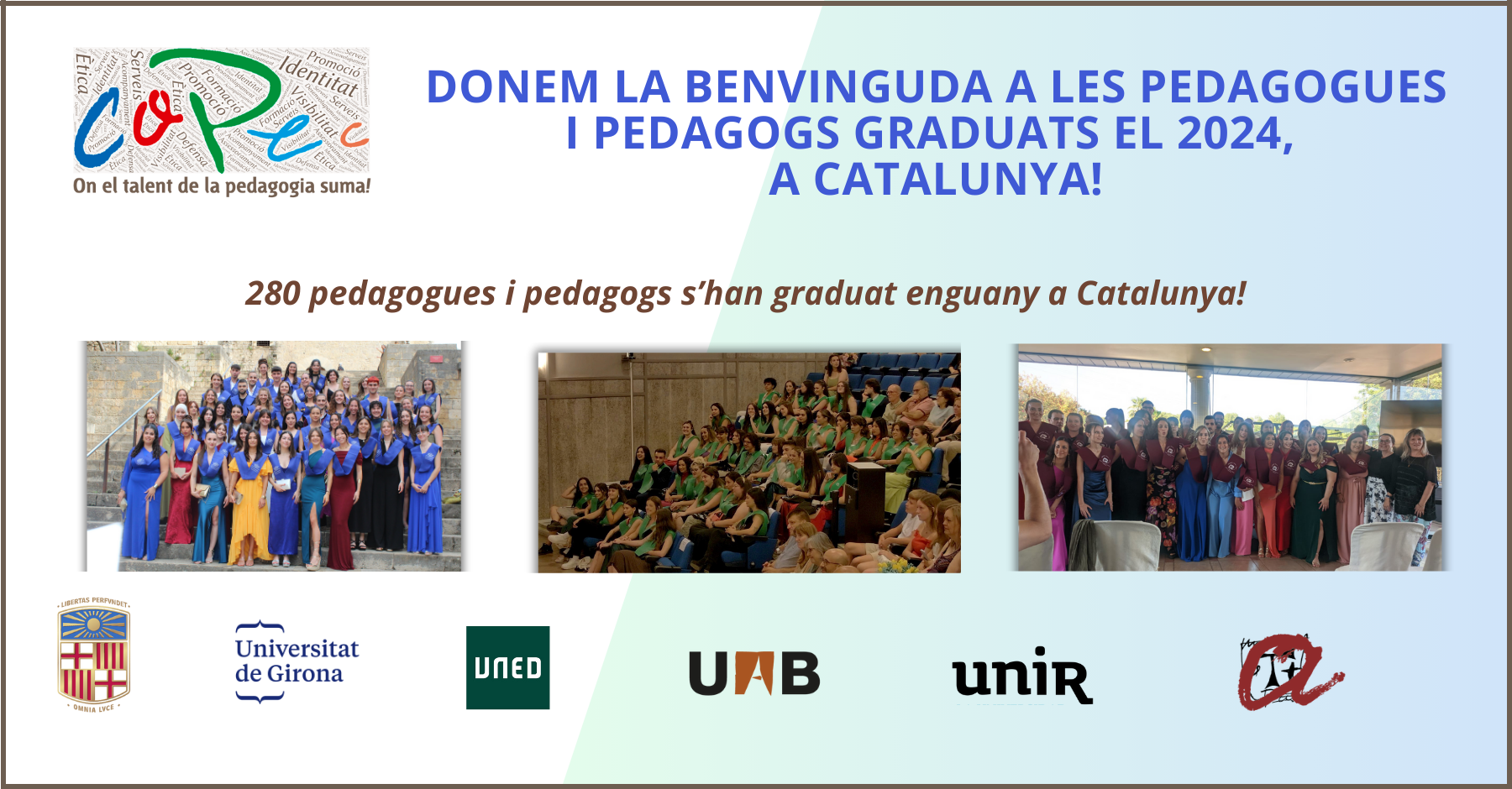 DONEM LA BENVINGUDA A NOUS I NOVES PEDAGOGUES A CATALUNYA!