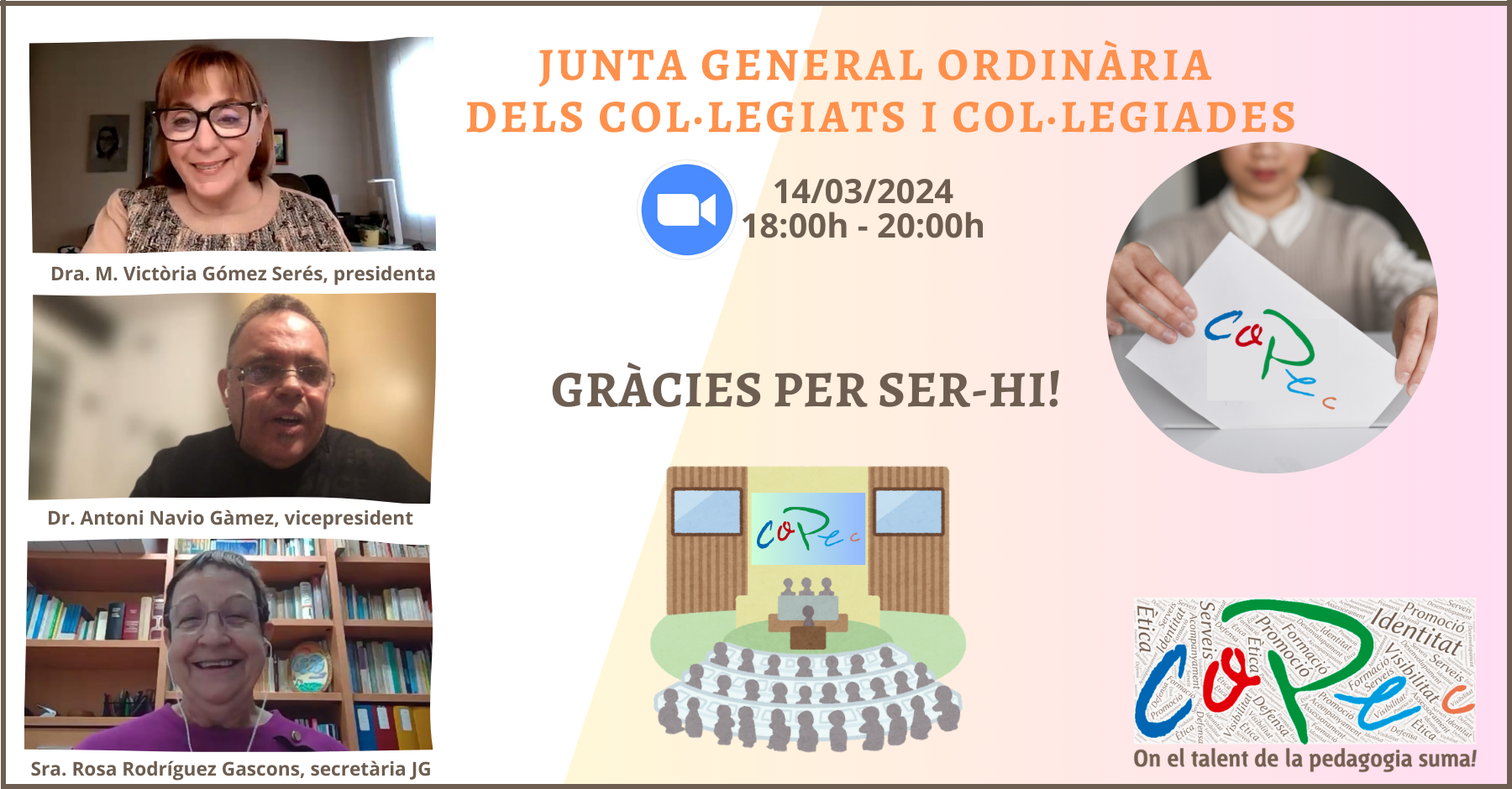 Col·legi Oficial de Pedagogia de Catalunya >  > JUNTA GENERAL ORDINARIA 24. ¡GRACIAS POR PARTICIPAR!