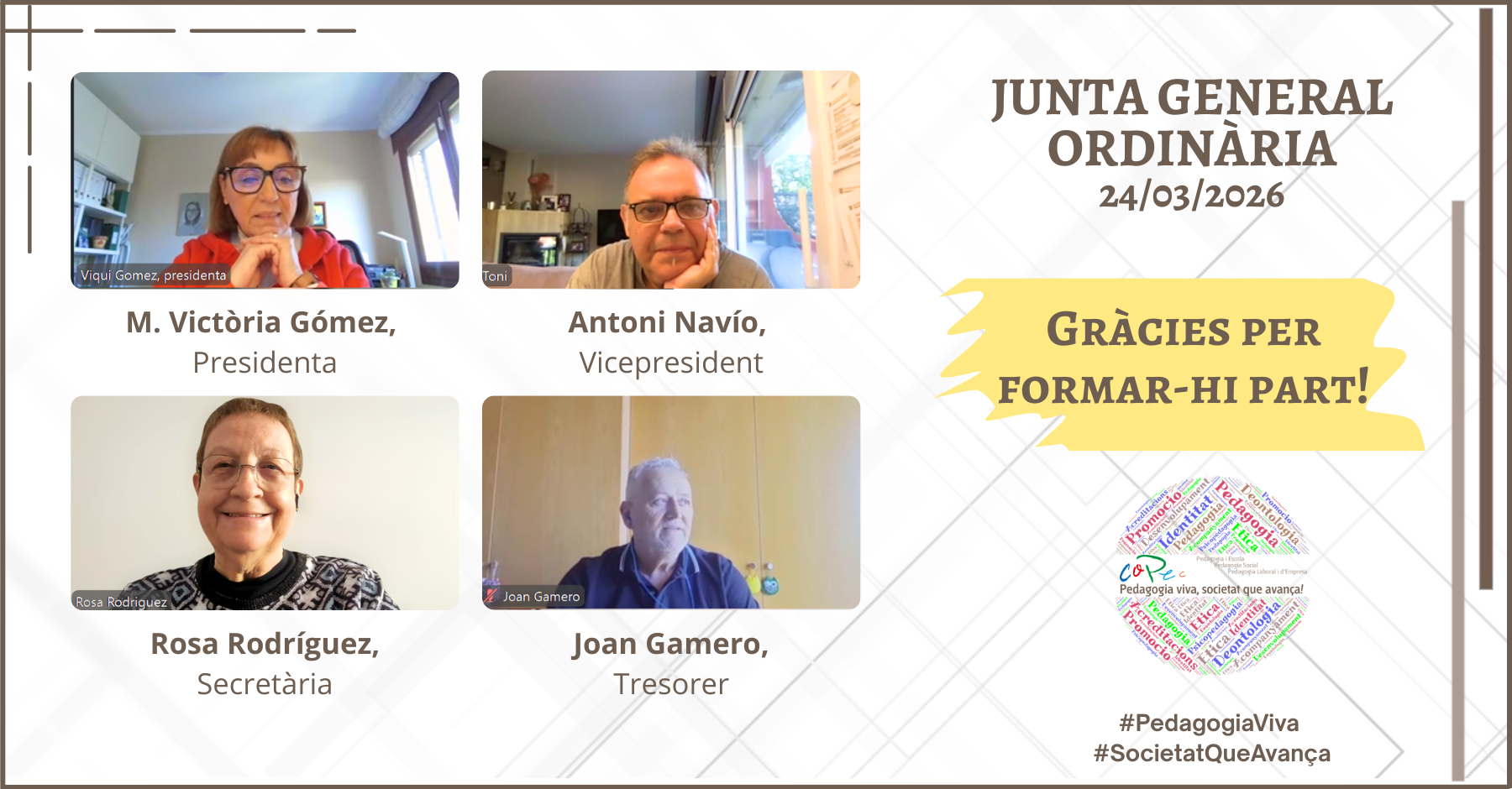 AGRAÏMENT PER LA VOSTRA ASSISTÈNCIA A LA JUNTA GENERAL ORDINÀRIA 2026