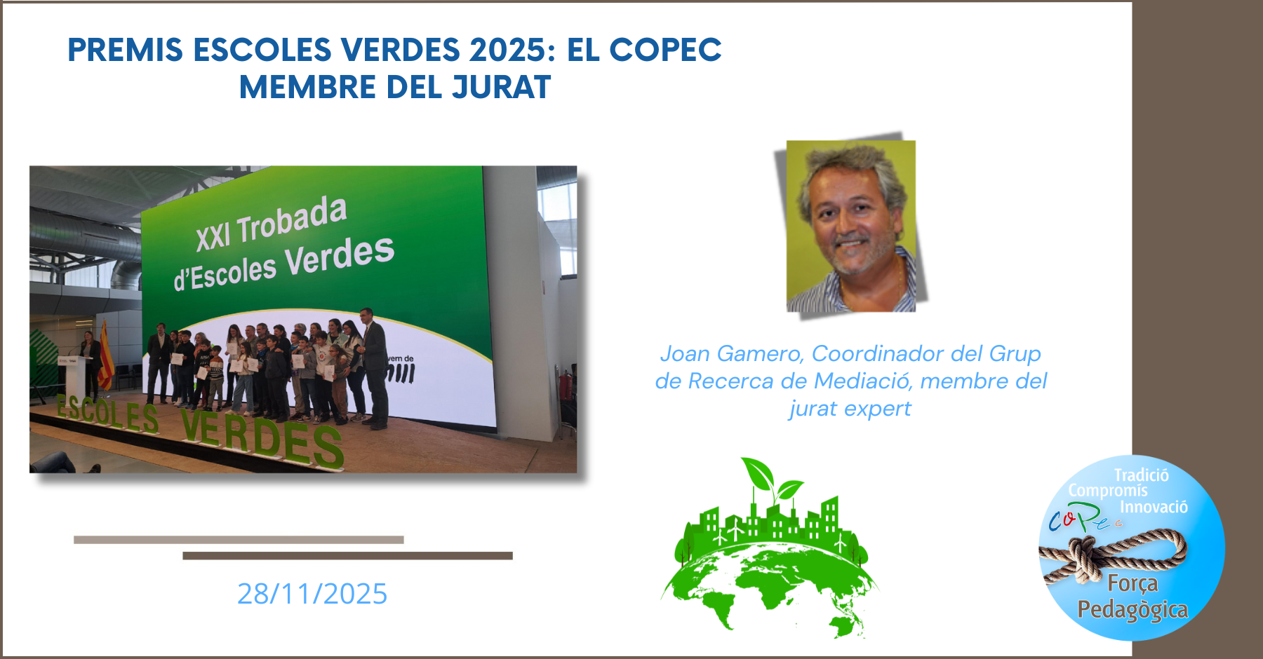 PREMIS ESCOLES VERDES 2025: EL COPEC MEMBRE DEL JURAT