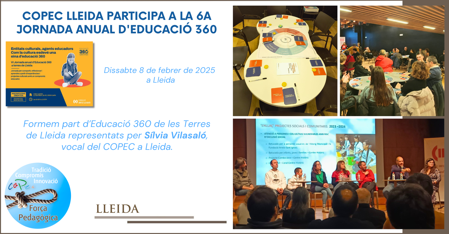 COPEC LLEIDA PARTICIPA A LA 6A JORNADA ANUAL D’EDUCACIÓ 360 A LLEIDA