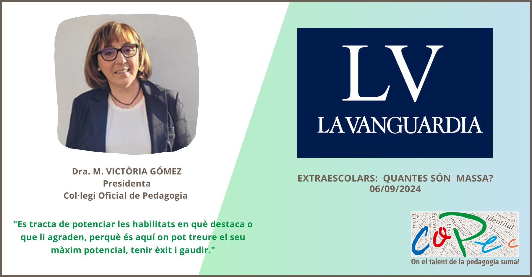 "EXTRAESCOLARS:  QUANTES SÓN  MASSA?" - LA VANGUARDIA, M. VICTÒRIA GÓMEZ