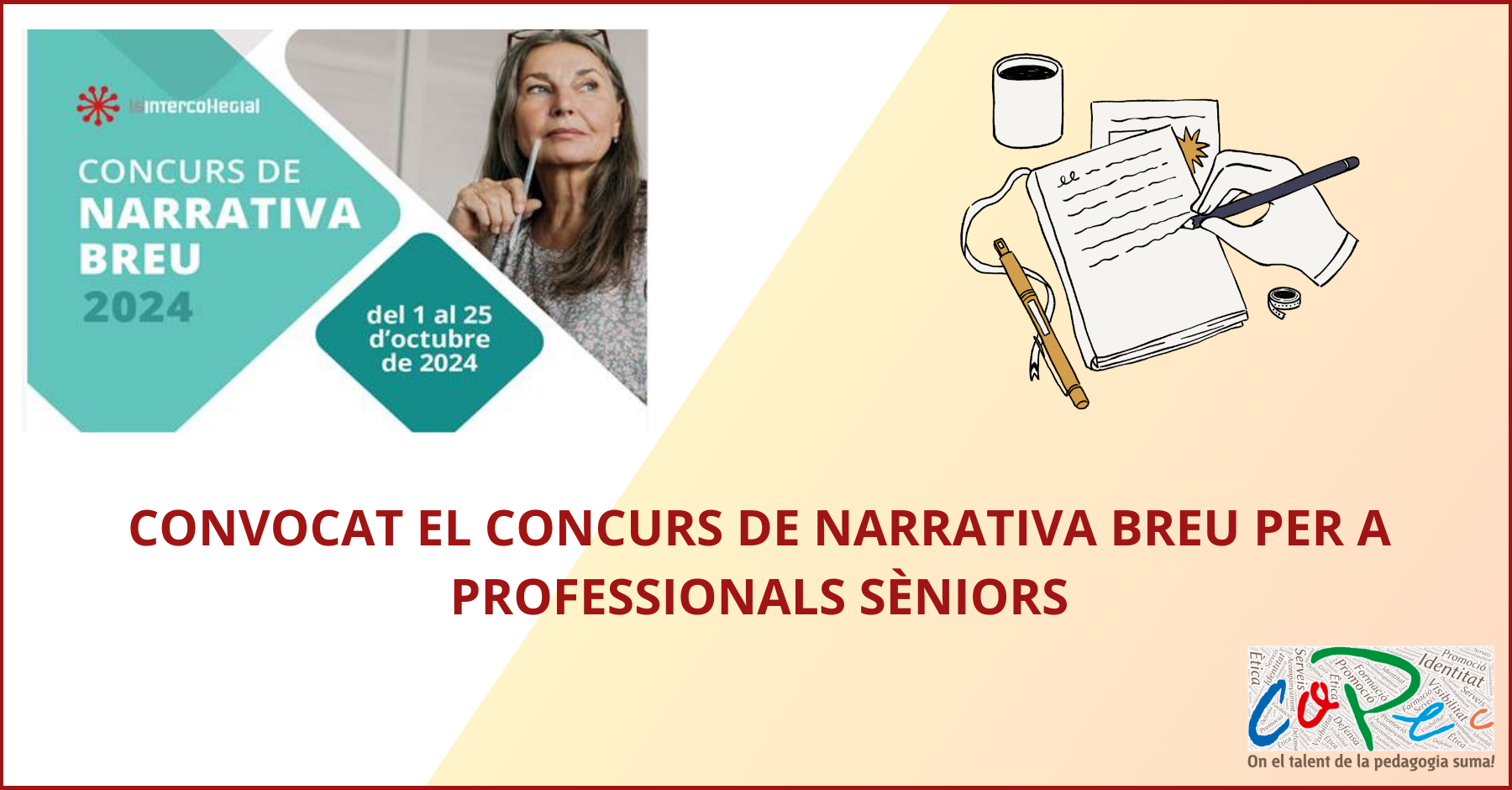 CONVOCAT EL CONCURS DE NARRATIVA BREU PER A PROFESSIONALS SÈNIORS