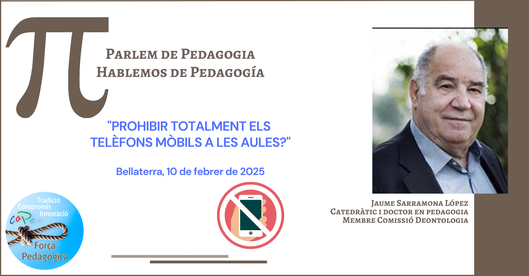 JAUME SARRAMONA "PROHIBIR TOTALMENT ELS TELÈFONS MÒBILS A LES AULES?" A PARLEM DE PEDAGOGIA