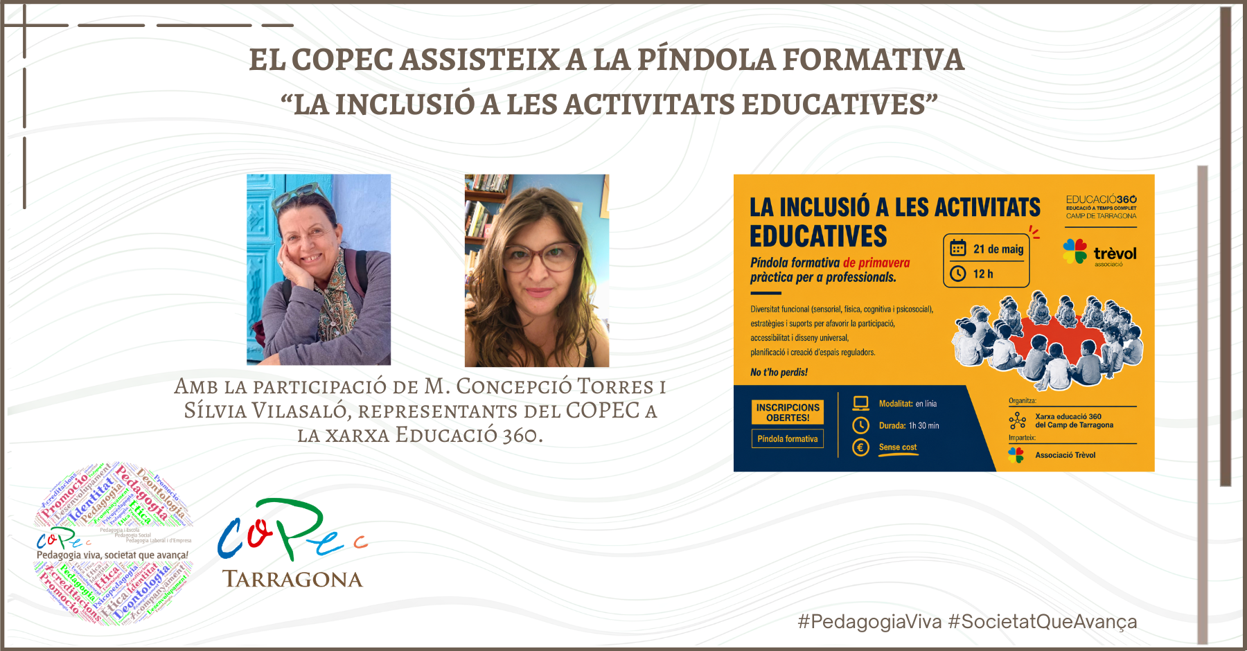 EL COPEC ASSISTEIX A LA PÍNDOLA FORMATIVA “LA INCLUSIÓ A LES ACTIVITATS EDUCATIVES”