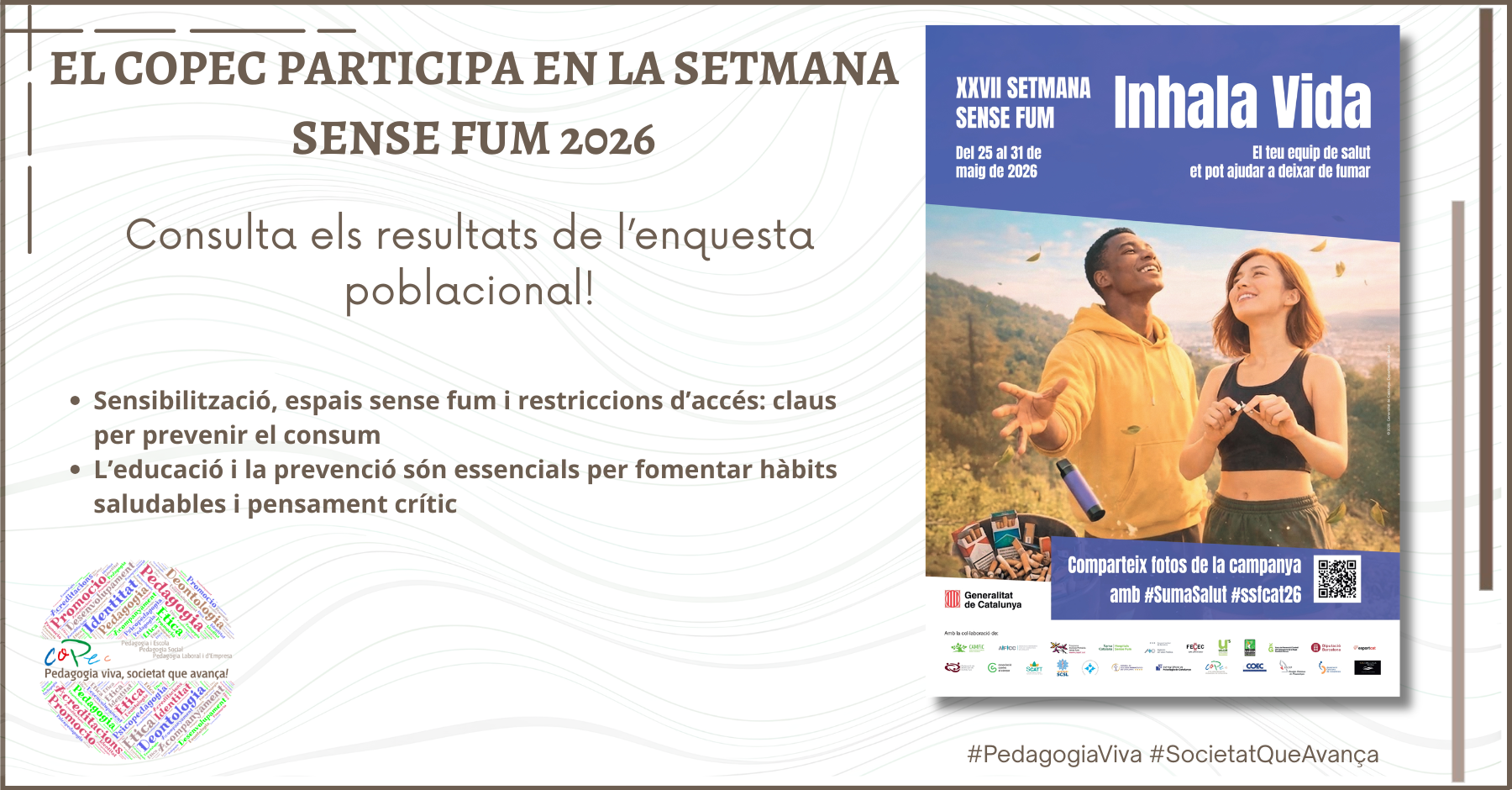EL COPEC PARTICIPA EN LA SETMANA SENSE FUM 2026. RESULTATS DE L’ENQUESTA POBLACIONAL