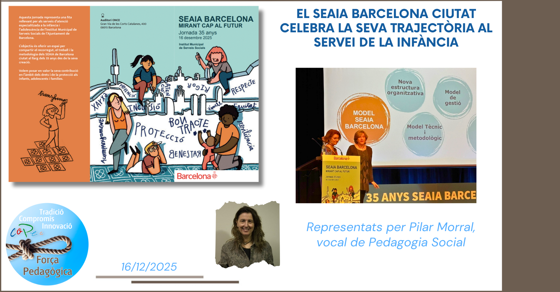 EL SEAIA BARCELONA CIUTAT CELEBRA LA SEVA TRAJECTÒRIA AL SERVEI DE LA INFÀNCIA