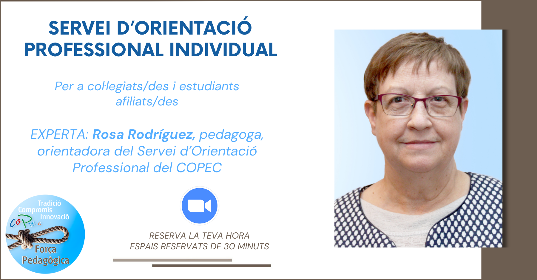 Col·legi Oficial de Pedagogia de Catalunya > SERVEI D’ORIENTACIÓ PROFESSIONAL INDIVIDUAL -  ZOOM - 10/02/2025