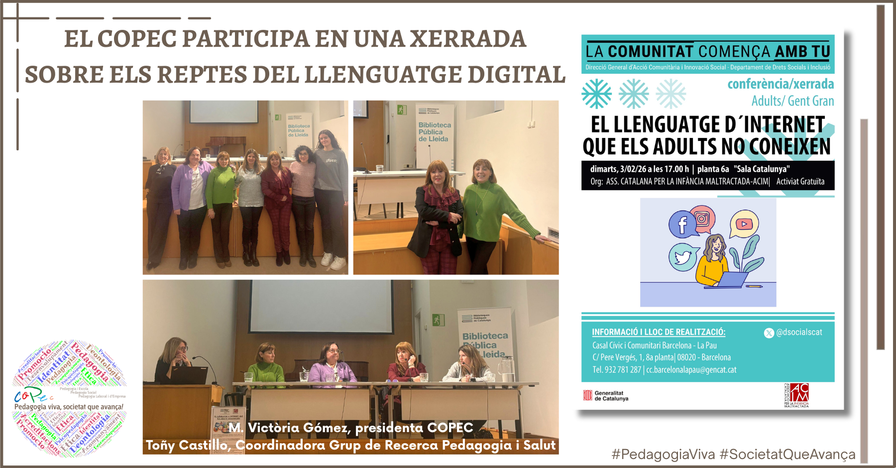 EL COPEC PARTICIPA EN UNA XERRADA SOBRE ELS REPTES DEL LLENGUATGE DIGITAL A LLEIDA