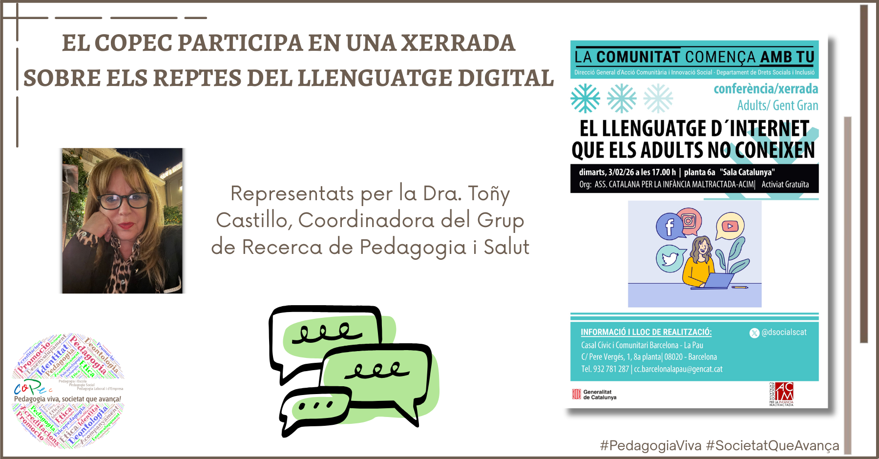 EL COPEC PARTICIPA EN UNA CHARLA SOBRE LOS RETOS DEL LENGUAJE DIGITAL EN LLEIDA