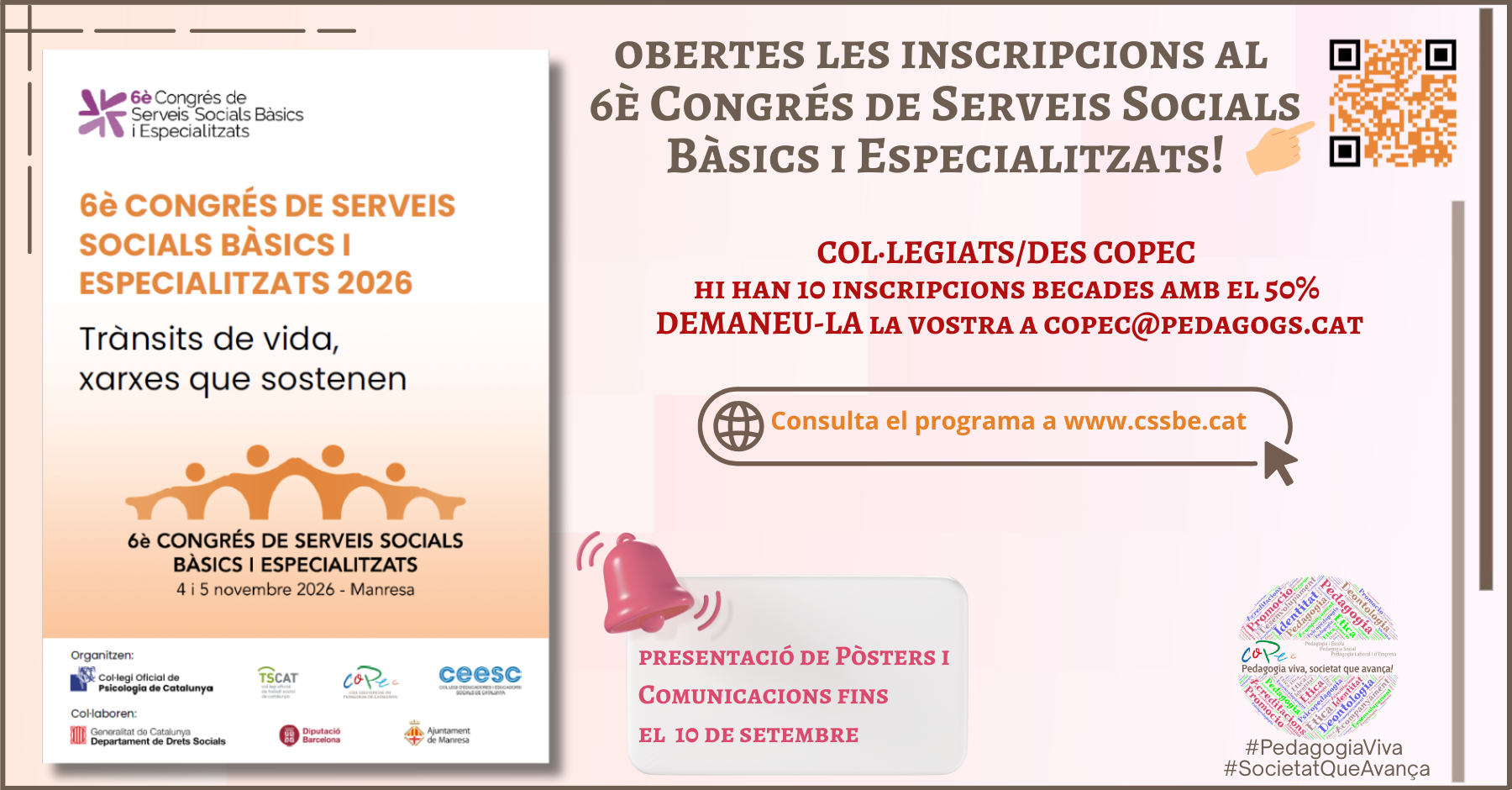 OBERTES LES INSCRIPCIONS AL 6È CONGRÉS DE SERVEIS SOCIALS BÀSICS I ESPECIALITZATS