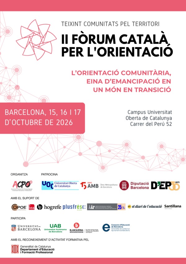 Col·legi Oficial de Pedagogia de Catalunya > agenda > II Fòrum Català per l’Orientació a Barcelona
